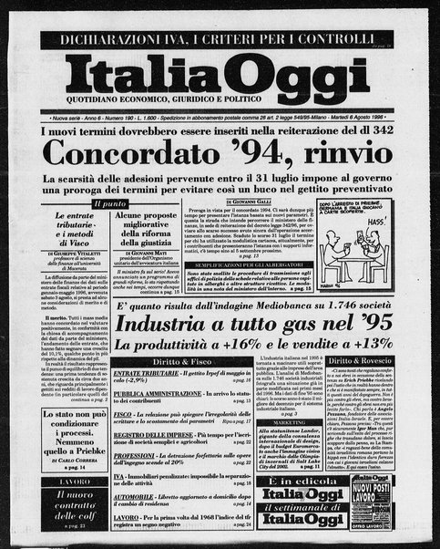 Italia oggi : quotidiano di economia finanza e politica